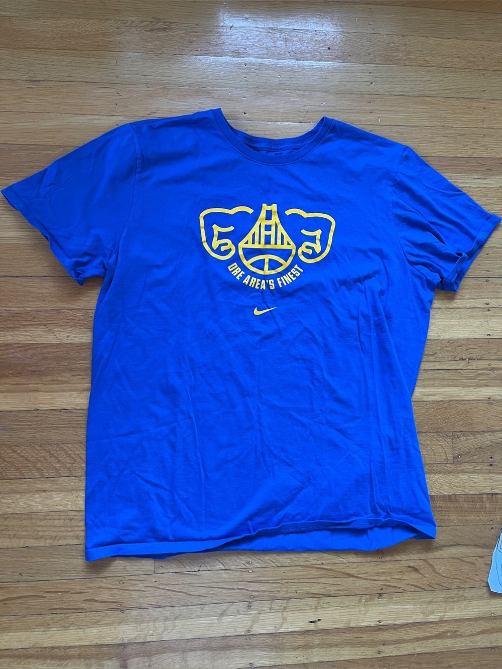Nike Dre Area’s Finest Draymond Green Warriors team-issue cobalt blue t-shirt XL